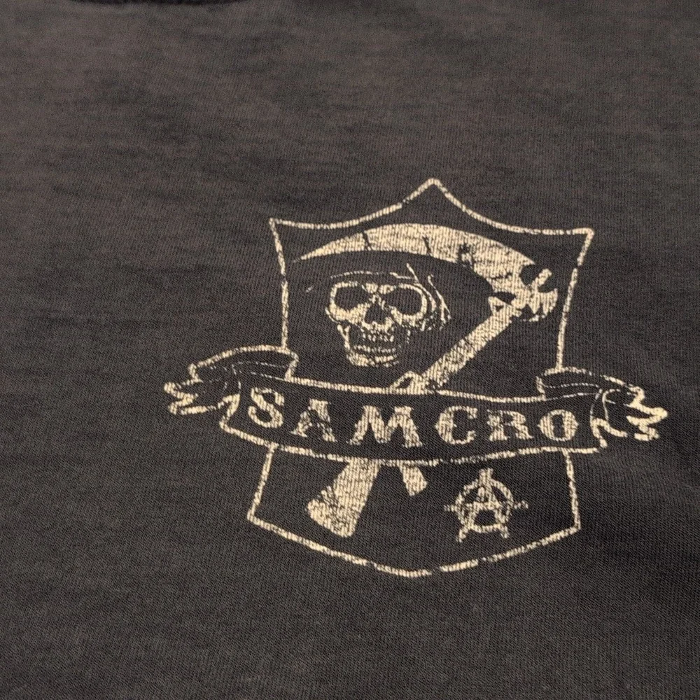 Sons of Anarchy‎ Samcro Mens Large Black Sleeveless T-Shirt Grunge Biker Reaper